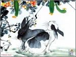 Кролики в традиционной китайской живописи гохуа
