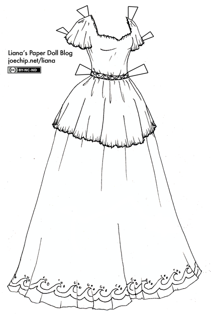 black-and-white-short-sleeved-princess-gown-with-wave-pattern-tabbed