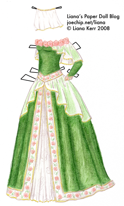 halloween-costume-5-green-princess-gown-with-pink-rose-trim-and-gold-lace-tabbed