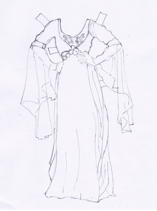 Morgana sketch purple dress