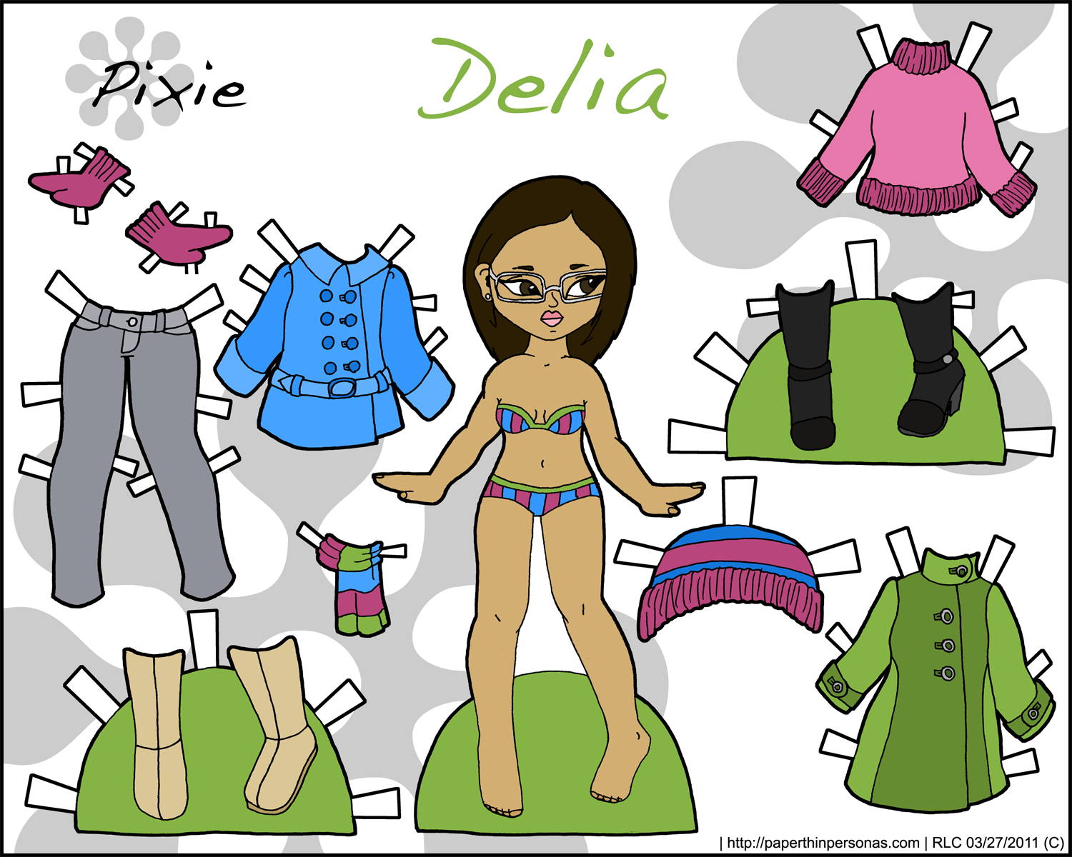 Pixie бумажные куклы с одеждой