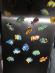 Стая рыб на холодильнике (магниты)
