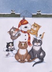 Cats With Snowman