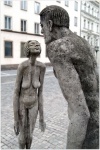 Прага. Выставка скульптур Олбрама Зоубка на площади Ovocny Trh.
