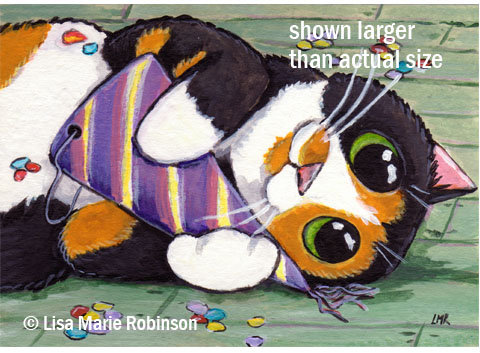 calico-cat_ACEO_party-over